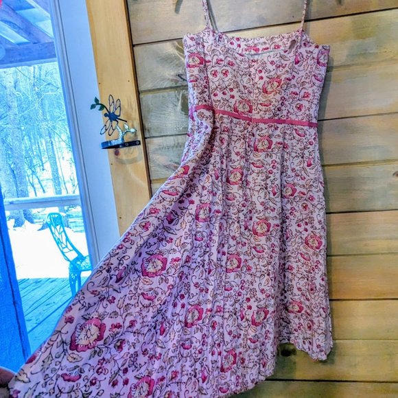 Darling pink floral 1950s style sundress by Rampage!  Great condition, size 3. - Picture 1 of 4